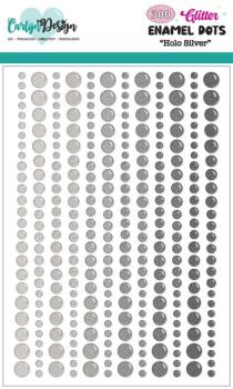 Carlijn Design - Klebesteine "Holo Silver" Enamel Dots 300 Stück