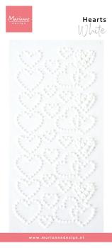 Marianne Design - Schmucksteine "White" Hearts Pearls
