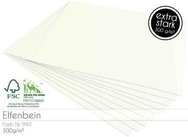Cardstock - Bastelpapier 300g/m² DIN A4 in elfenbein (extra stark)