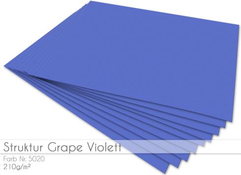 Cardstock - Bastelpapier 210g/m² DIN A4 in struktur grap-violett