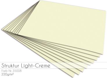 Cardstock - Bastelpapier 220g/m² DIN A4 in struktur light-creme