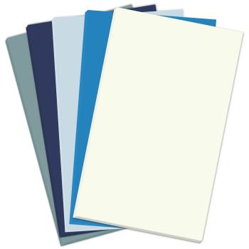 Farbkartonset "Blautöne" 25x Cardstock in 5 Farben DIN A4 - farbig sortiert
