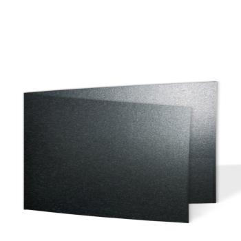 Doppelkarte - Faltkarte 250g/m² DIN A6 quer in metallic anthrazit