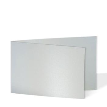 Doppelkarte - Faltkarte 300g/m² DIN A6 quer in metallic persilber
