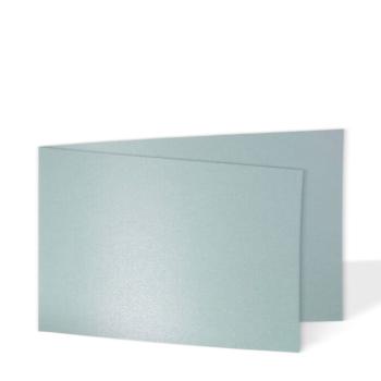 Doppelkarte - Faltkarte 300g/m² DIN A6 quer in metallic platin