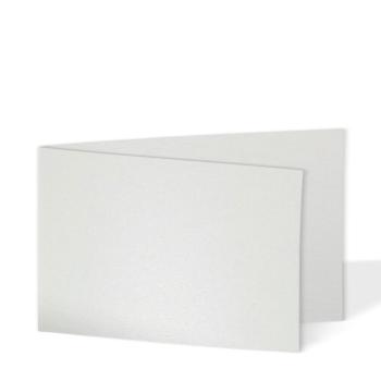 Doppelkarte - Faltkarte 300g/m² DIN A6 quer in metallic polarweiss