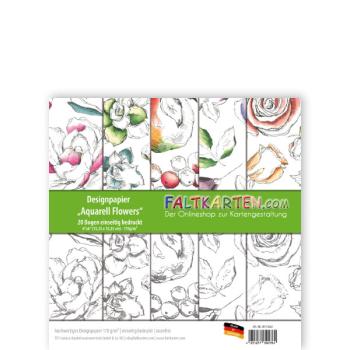 Designpapier "Aquarell Flowers" 6" 170g/m²