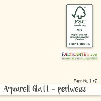 Aquarellpapier glatt 270g/m² 12x12" (30,5 x 30,5 cm) in perlweiss