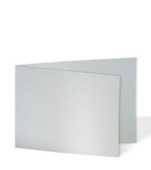 Doppelkarte - Faltkarte 300g/m² DIN B6 quer in metallic-persilber