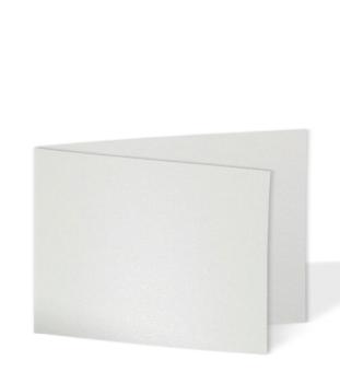 Doppelkarte - Faltkarte 300g/m² DIN B6 quer in metallic-polarweiss