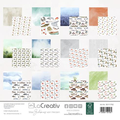 Preview: LaCreativ - Designpapier "Anglerglück" Paper Pack 6x6" - 24 Bogen