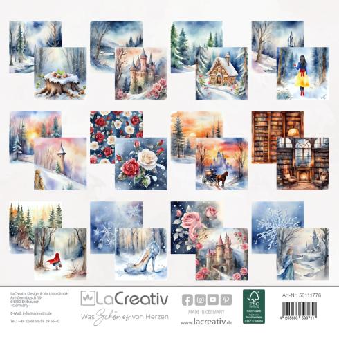 Preview: LaCreativ - Designpapier "Märchenhafte Winterwelt" Paper Pack 6x6" - 24 Bogen