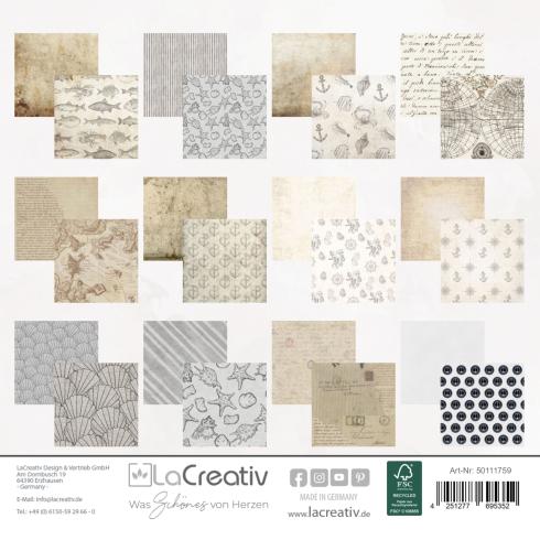 LaCreativ - Designpapier "Seemanns Nostalgie" Paper Pack 6x6" - 24 Bogen