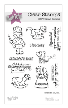 Kulricke Stempelset "Vintage Spielzeug" Clear Stamp