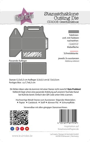Preview: Kulricke Stanzschablone "Geschenkebox" Craft Die