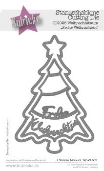 Kulricke Stanzschablone "Weihnachtsbaum Frohe Weihnachten" Craft Die 