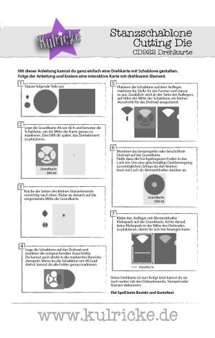 Preview: Kulricke Stanzschablone "Drehkarte inkl. Stencil" Craft Die