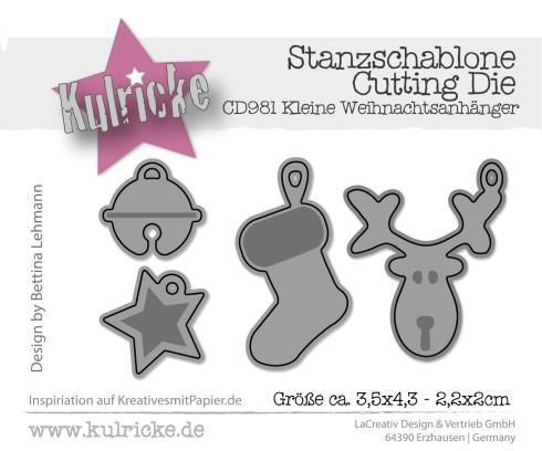 Kulricke Stanzschablone "Kleine Weihnachtsanhänger" Craft Die