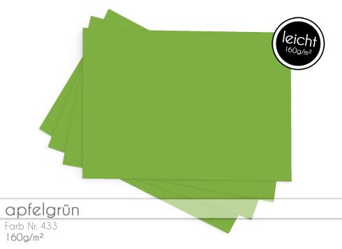 Tonkarton 160 g/m² – DIN A4 – apfelgrün
