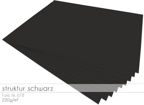 Cardstock "Struktur" - Bastelpapier 220g/m² DIN A4 in struktur schwarz