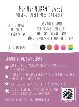 Preview: Kulricke Designpapier - "Hip Hip Hurra A7" Label Papier A7