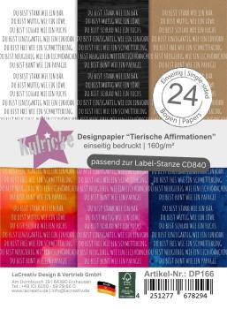 Kulricke Designpapier - "Tierische Affirmationen" Label Papier A7