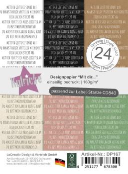 Kulricke Designpapier - "Mit dir ..." Label Papier A7