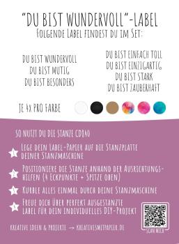 Preview: Kulricke Designpapier - "Du bist wundervoll" Label Papier A7