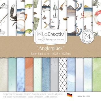 LaCreativ - Designpapier "Anglerglück" Paper Pack 6x6" - 24 Bogen