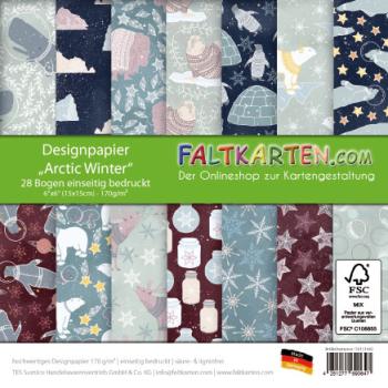 Designpapier 6"x6" 170gr "Arctic Winter" 28 Bogen