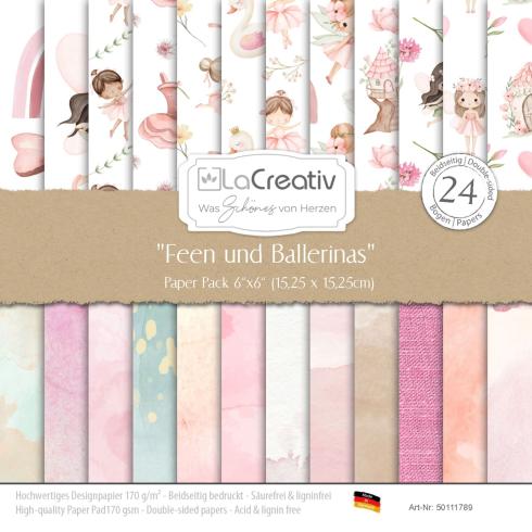 LaCreativ - Designpapier "Feen und Ballerinas" Paper Pack 6x6" - 24 Bogen