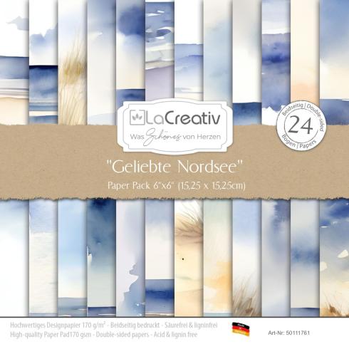 LaCreativ - Designpapier "Geliebte Nordsee" Paper Pack 6x6" - 24 Bogen