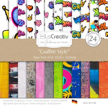 LaCreativ - Designpapier "Graffitti Style" Paper Pack 6x6" - 24 Bogen
