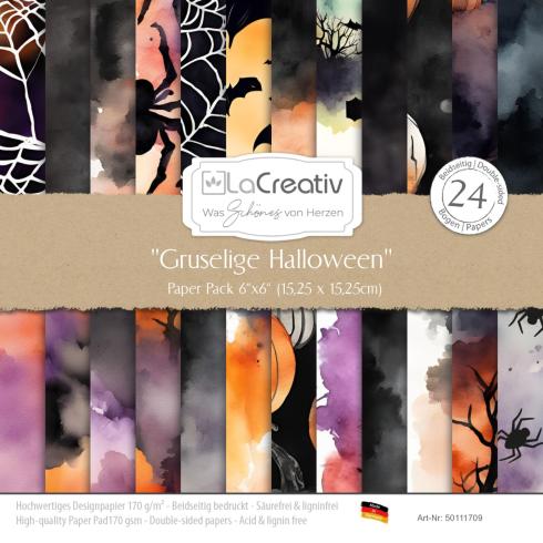 LaCreativ - Designpapier "Gruselige Halloween" Paper Pack 6x6" - 24 Bogen