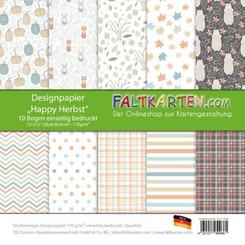 Designpapier 12"x12" 170gr "Happy Herbst" 10 Bogen