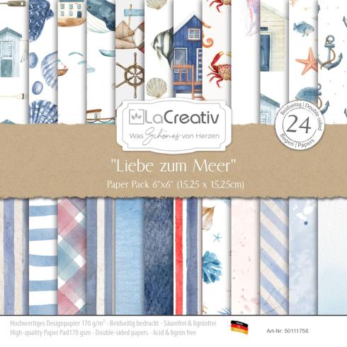 LaCreativ - Designpapier "Liebe zum Meer" Paper Pack 6x6" - 24 Bogen