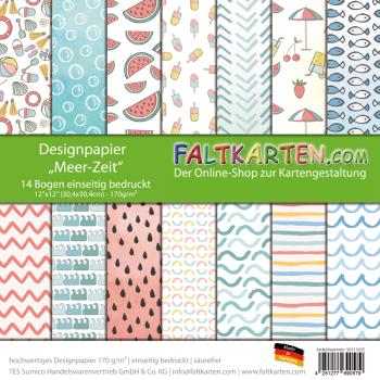 Designpapier 12"x12" 170gr "Meer-Zeit" 14 Bogen