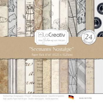 LaCreativ - Designpapier "Seemanns Nostalgie" Paper Pack 6x6" - 24 Bogen