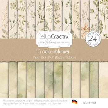LaCreativ - Designpapier "Trockenblumen" Paper Pack 6x6" - 24 Bogen