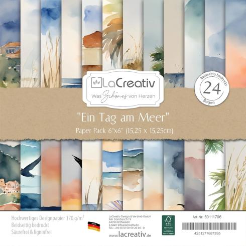 LaCreativ - Designpapier "Ein Tag am Meer" Paper Pack 6x6" - 24 Bogen