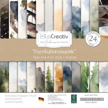 LaCreativ - Designpapier "Eisenbahnromantik" Paper Pack 6x6" - 24 Bogen