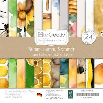LaCreativ - Designpapier "Summ, Summ, Sommer" Paper Pack 6x6" - 24 Bogen