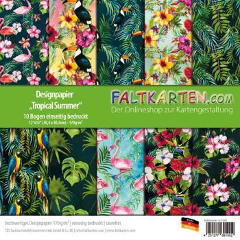 Designpapier 12"x12" 170gr "Tropical Summer" 10 Bogen
