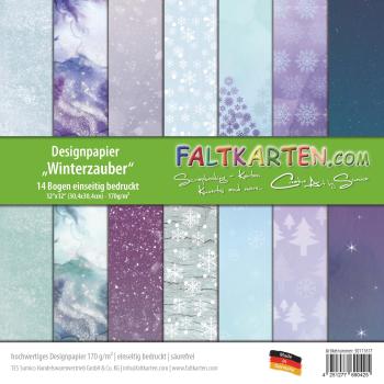 Designpapier 12"x12" 170gr "Winterzauber" 14 Bogen