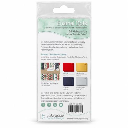 Preview: LaCreativ Enamel Dots „Festliche Farben“ – 84 selbstklebende Dekopunkte