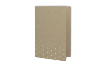 Doppelkarte - Faltkarte 220g/m² DIN A6 in kraft grau + goldene punkte