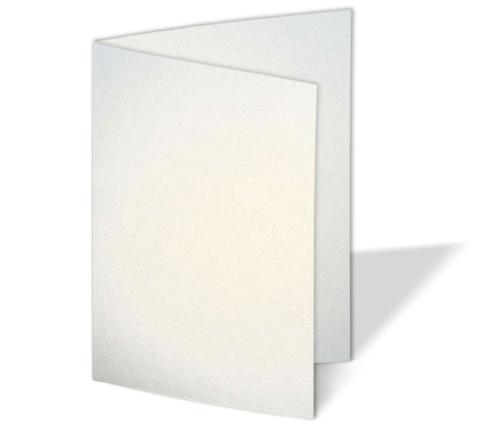 Doppelkarte - Faltkarte 250g/m² DIN B6 in metallic-perlweiss
