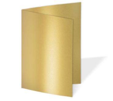 Doppelkarte - Faltkarte 250g/m² DIN B6 in metallic-gold