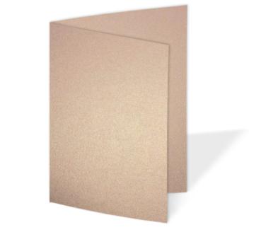 Doppelkarte - Faltkarte 300g/m² DIN B6 in metallic nude