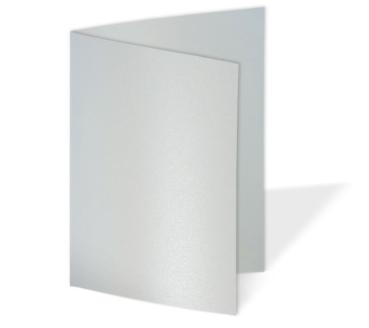 Doppelkarte - Faltkarte 300g/m² DIN B6 in metallic-persilber